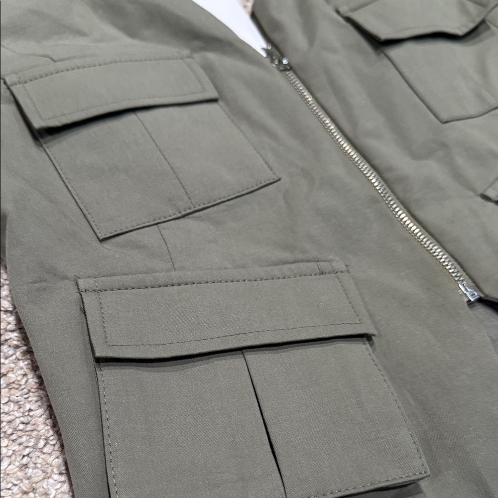Zara Olive Green Utility Crop Top - Picture 4 of 5